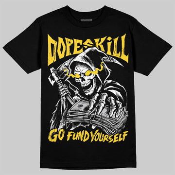 Jordan 4 Thunder DopeSkill T-Shirt Go Fund Your Self Graphic Streetwear - Black