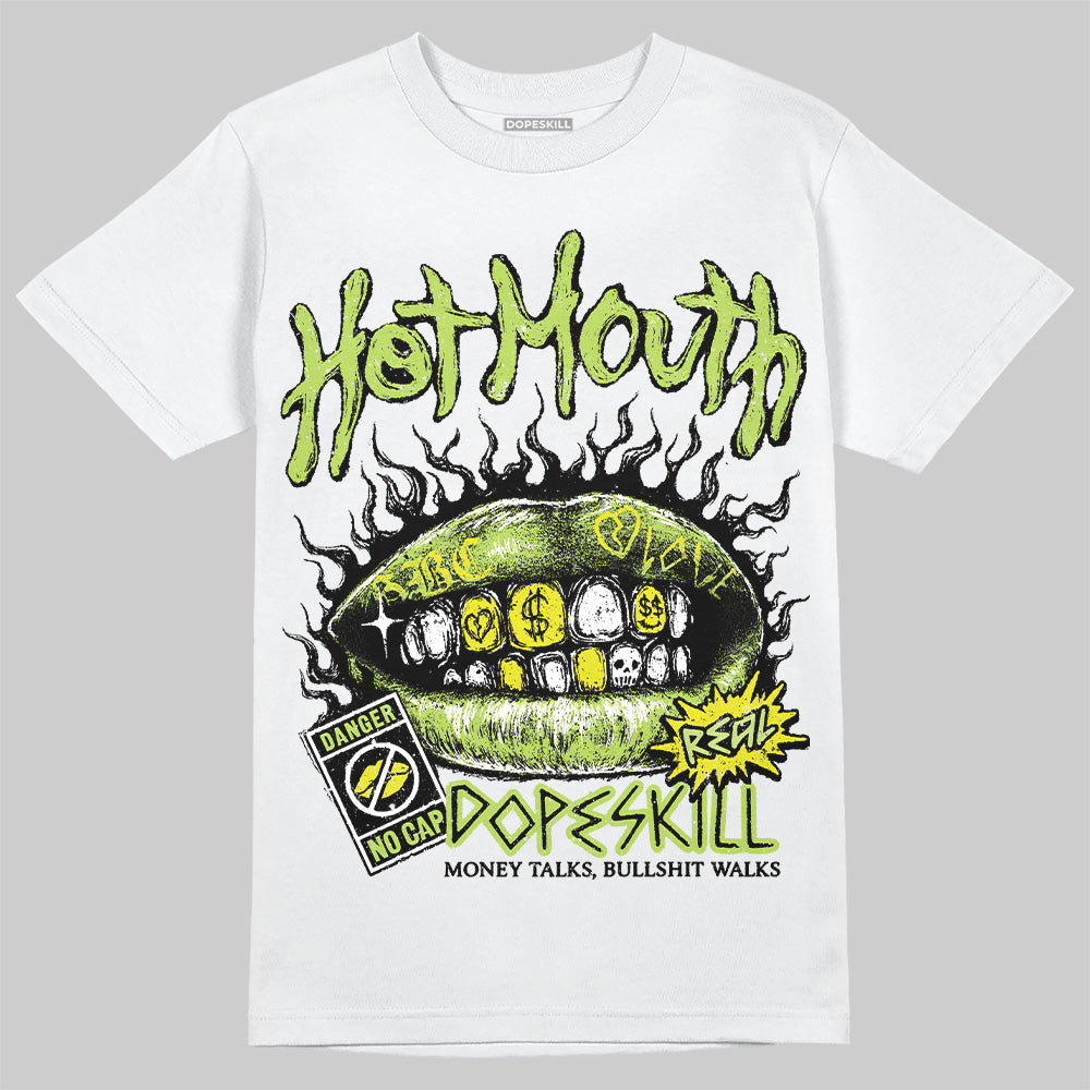 Jordan 13 Retro Bright Cactus DopeSkill T-Shirt Hot Mouth Graphic Streetwear - White