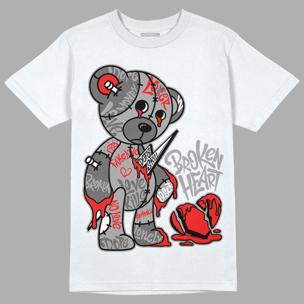 Jordan 4 Infrared DopeSkill T-Shirt Broken Heart Graphic Streetwear - White