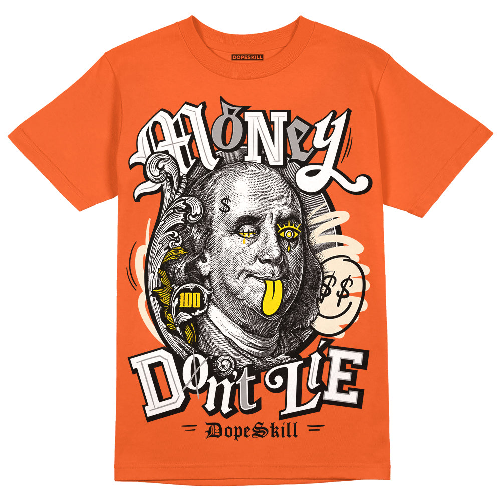 Jordan 3 Georgia Peach DopeSkill Orange T-Shirt Money Don't Lie Graphic Streetwear