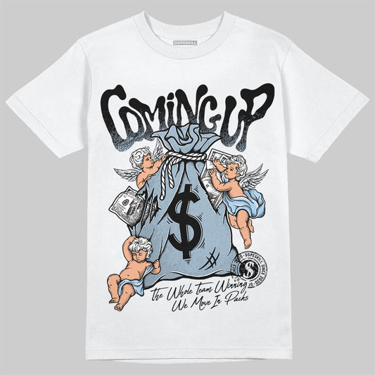 Jordan 40 “Blue Suede” DopeSkill T-Shirt Money Bag Coming Up Graphic Streetwear - White