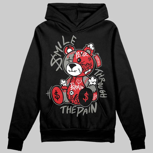 Jordan 4 Bred DopeSkill Hoodie Sweatshirt Smile Through The Pain Graphic Streetwear - black