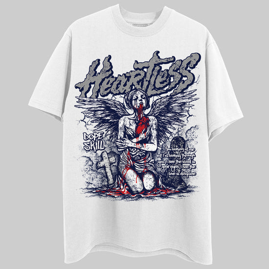 Jordan 3 "Midnight Navy" DopeSkill T-Shirt Heartless Graphic Streetwear  - White 