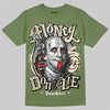 Travis Scott x Jordan 1 Medium Olive DopeSkill Olive T-shirt Money Don't Lie Graphic Streetwear 