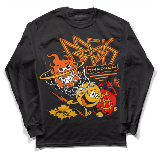 Dunk Low Championship Goldenrod (2021) DopeSkill Long Sleeve T-Shirt Break Through Graphic Streetwear - Black