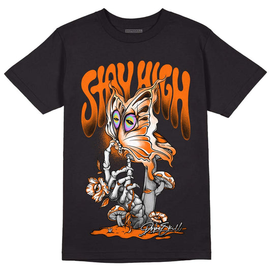 Orange, Black & White Sneakers DopeSkill T-Shirt Stay High Graphic Streetwear - Black