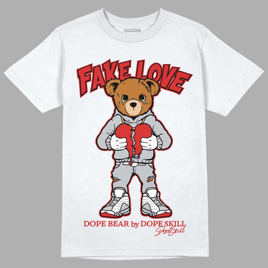 Jordan 13 “Wolf Grey” DopeSkill T-Shirt Fake Love Graphic Streetwear - White