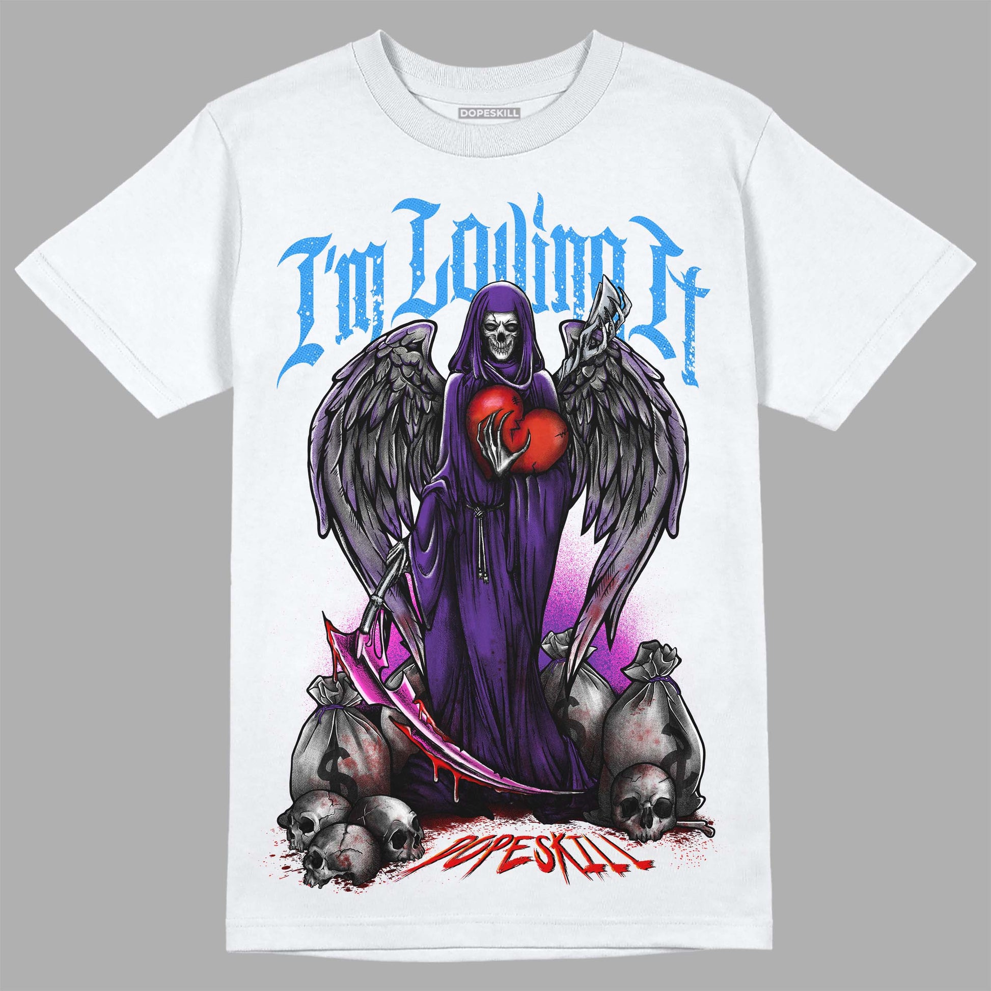 Jordan 3 Retro Dark Iris DopeSkill T-Shirt New I'm Loving It Graphic Streetwear - White