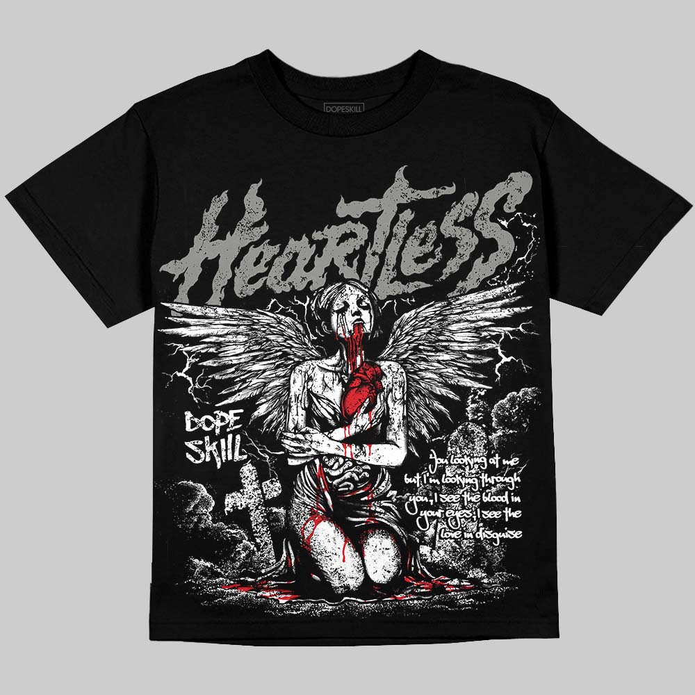 Jordan 4 Bred DopeSkill Oversize Print T-Shirt Heartless Graphic Streetwear - Black