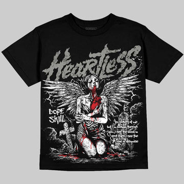 Jordan 4 Bred DopeSkill Oversize Print T-Shirt Heartless Graphic Streetwear - Black