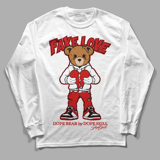 Jordan 1 Retro Low "Black Toe" DopeSkill Long Sleeve T-Shirt Fake Love Graphic Streetwear - White