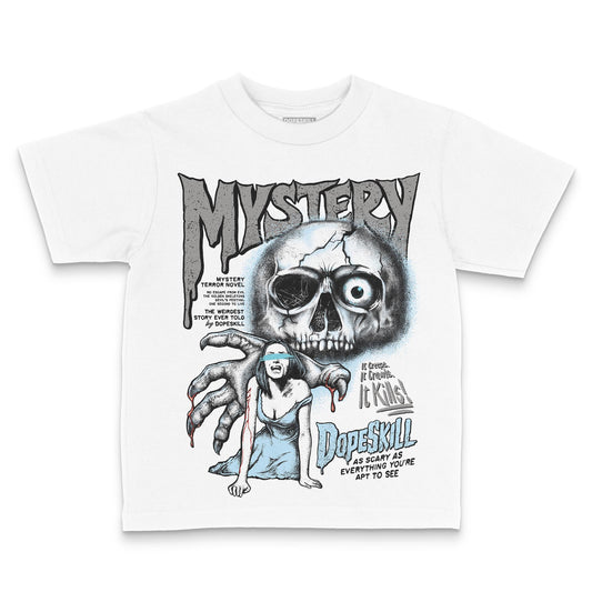 Jordan 4 Retro GS “Blue Chill” DopeSkill Toddler Kids T-shirt Mystery Ghostly Grasp Graphic Streetwear - White 