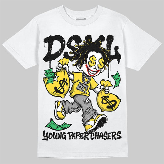 Jordan 4 Thunder DopeSkill T-Shirt Young Paper Chasers Graphic Streetwear - White