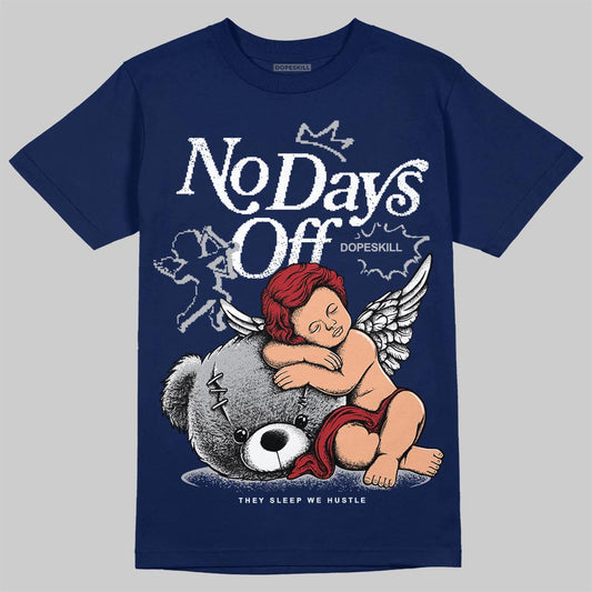 Jordan 12 Retro French Blue (2025) DopeSkill T-Shirt New No Days Off Graphic Streetwear - navy