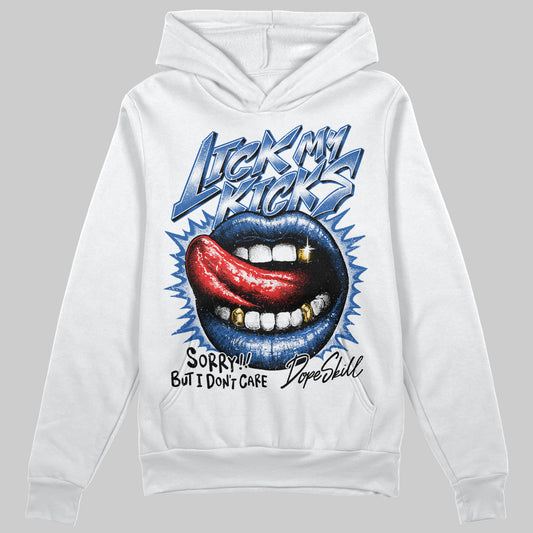 Jordan 12 “Blueberry” DopeSkill Hoodie Sweatshirt Lick My Kicks Graphic Streetwear - White