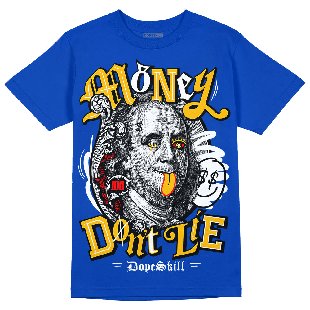 Royal Blue Sneakers DopeSkill Royal Blue T-Shirt Money Don't Lie Graphic Streetwear