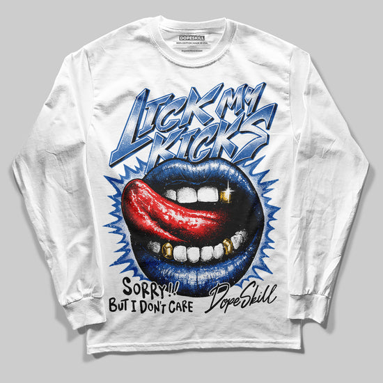 Jordan 12 “Blueberry” DopeSkill Long Sleeve T-Shirt Lick My Kicks Graphic Streetwear - White