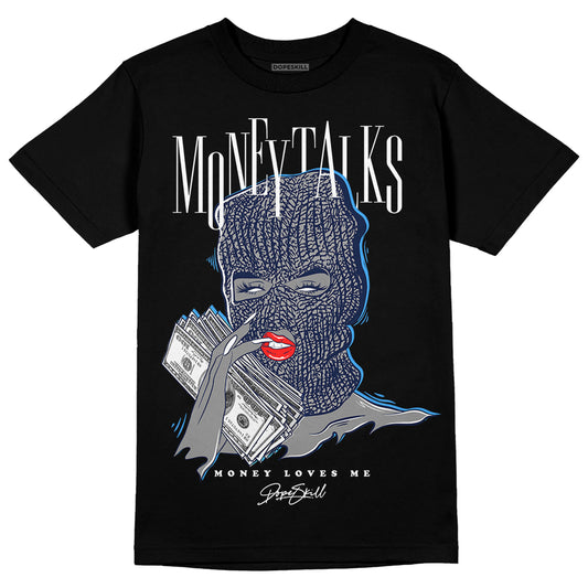 Jordan Spiz’ike Low “White/Obsidian” DopeSkill T-Shirt Money Talks Graphic Streetwear - Black