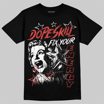 Red Sneakers DopeSkill T-Shirt Fix Your Energy Graphic Streetwear - Black