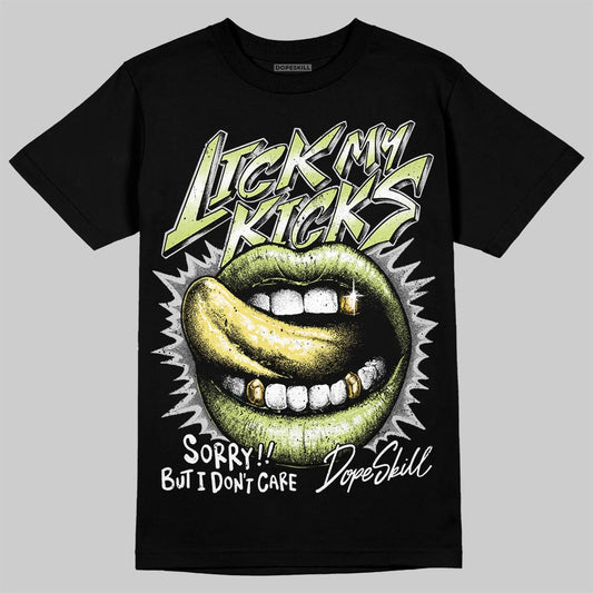 Jordan 4 GS “Light Lemon Twist” DopeSkill T-Shirt Lick My Kicks Graphic Streetwear - Black