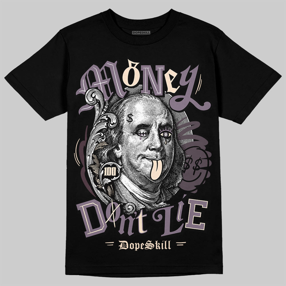 A Ma Maniére x Air Jordan 3 Black Violet Ore DopeSkill T-Shirt Money Don't Lie Graphic Streetwear - Black