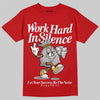Red Sneakers DopeSkill T-Shirt Work Hard In Silence Graphic Streetwear - Red