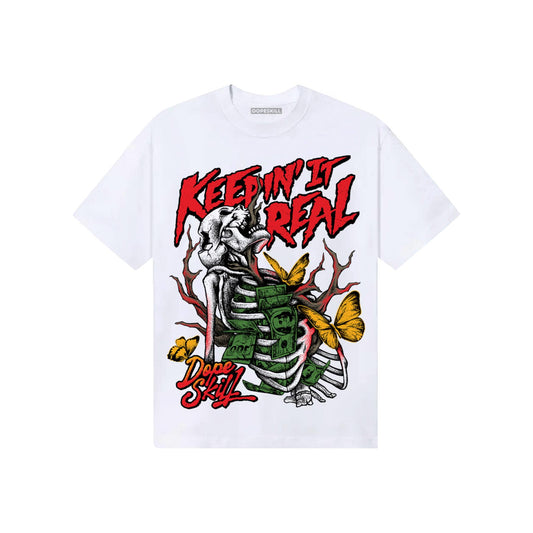 Red Sneakers DopeSkill T-Shirt Keepin' It Real Graphic Streetwear - White