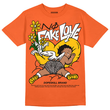 Jordan 3 Georgia Peach DopeSkill Orange T-Shirt No Fake Love Graphic Streetwear