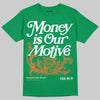 Jordan 3 Retro SP Nina Chanel Abney Bicoastal DopeSkill Green T-shirt Money Is Our Motive Typo Graphic Streetwear