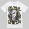 Travis Scott x Jordan 1 Medium Olive DopeSkill T-Shirt Money Don't Lie Graphic Streetwear - White