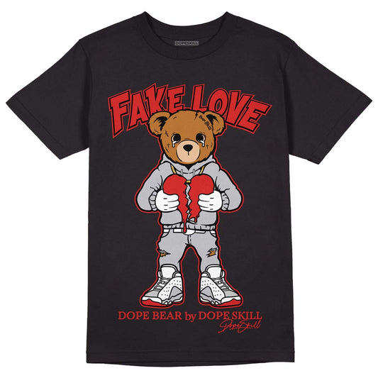Jordan 13 “Wolf Grey” DopeSkill T-Shirt Fake Love Graphic Streetwear - Black