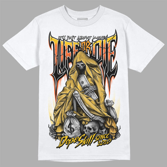 Yellow Sneakers DopeSkill T-Shirt Life or Die Graphic Streetwear - White