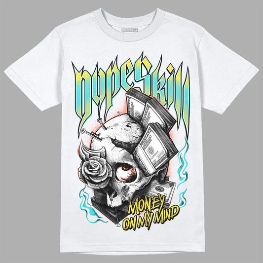 New Balance 9060 “Cyan Burst” DopeSkill T-Shirt Money On My Mind Graphic Streetwear - White