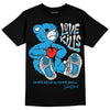 Jordan 4 Retro Military Blue DopeSkill T-Shirt Love Kills Graphic Streetwear - Black
