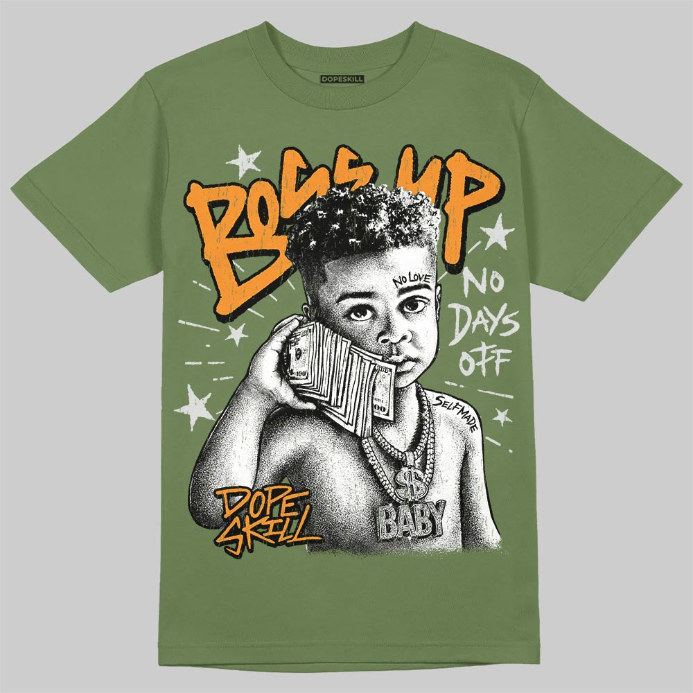 Jordan 5 Olive DopeSkill T-Shirt Boss Up Graphic Streetwear - Military Green