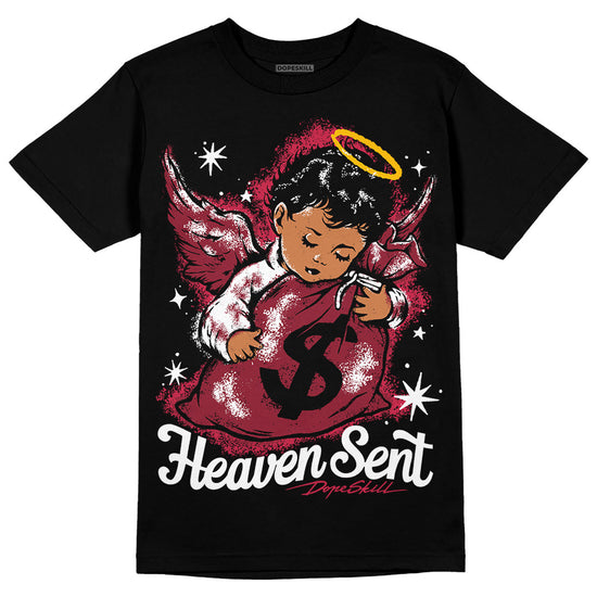 Jordan 1 Retro High '85 OG Metallic Burgundy DopeSkill T-Shirt Heaven Sent Graphic Streetwear - Black