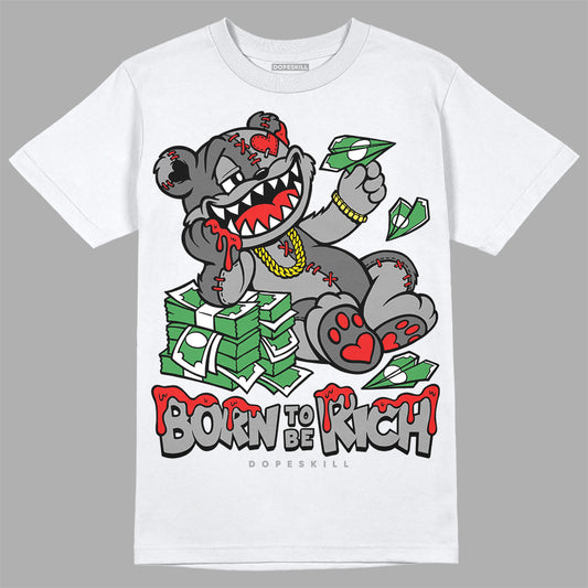 Grey Sneakers DopeSkill T-shirt Born To Be Rich Graphic Streetwear - White