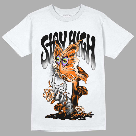 Orange, Black & White Sneakers DopeSkill T-Shirt Stay High Graphic Streetwear - White