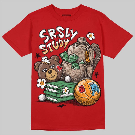 Red Sneakers DopeSkill T-Shirt SRSLY Study Graphic Streetwear - Red