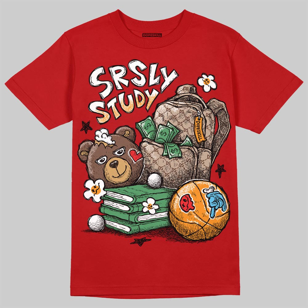 Red Sneakers DopeSkill T-Shirt SRSLY Study Graphic Streetwear - Red