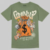 Jordan 4 Retro OG SP Undefeated (2025) DopeSkill T-Shirt Money Bag Coming Up Graphic Streetwear - Military Green