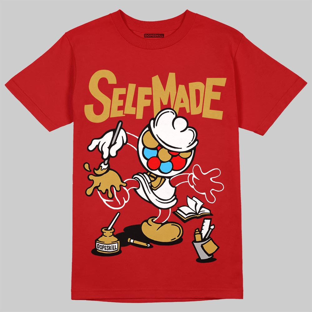 Red Sneakers DopeSkill T-Shirt Self Made Graphic Streetwear - Red