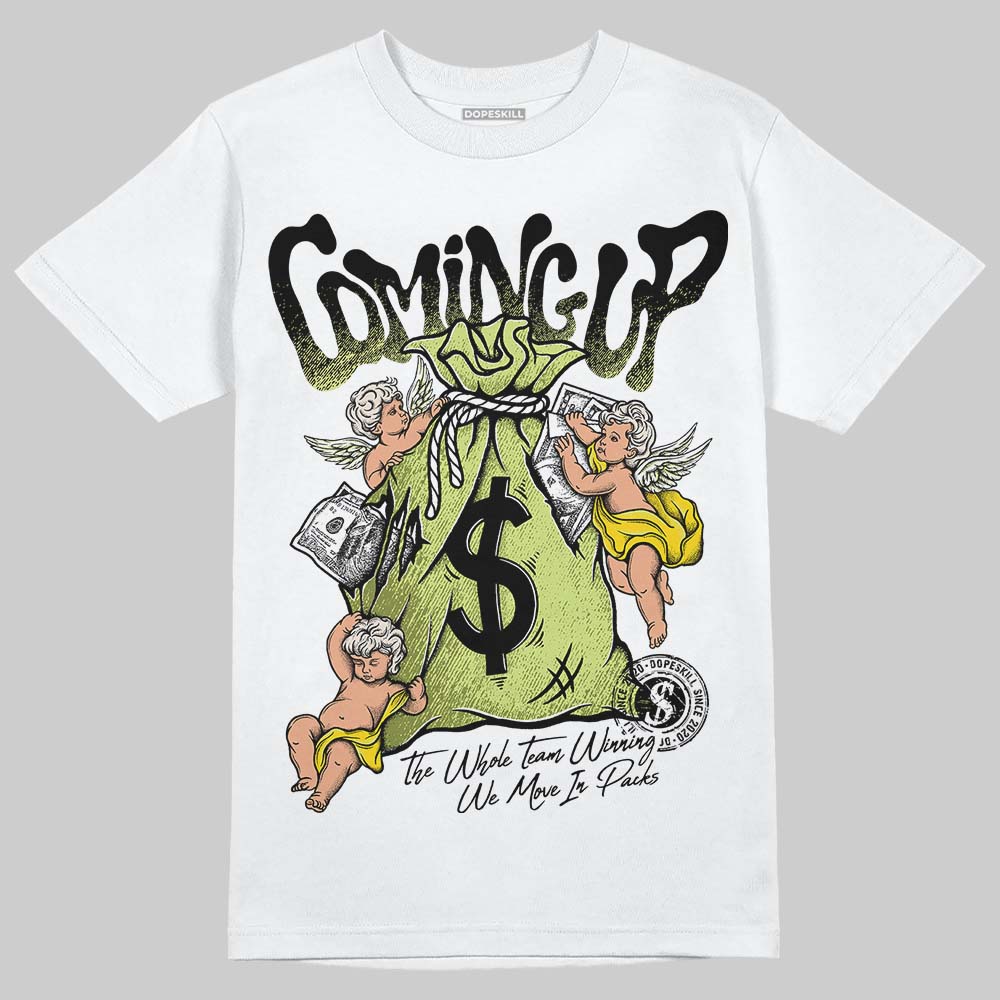 Jordan 5 “Luminous Green” DopeSkill T-Shirt Money Bag Coming Up Graphic Streetwear - White