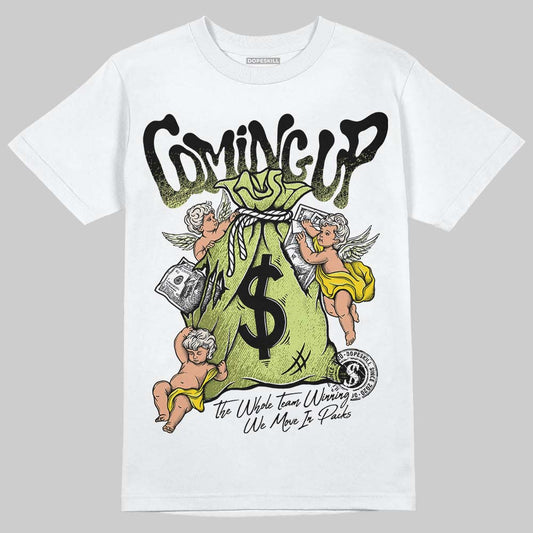 Jordan 5 “Luminous Green” DopeSkill T-Shirt Money Bag Coming Up Graphic Streetwear - White