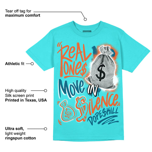 Dunk Dolphins DopeSkill Tahiti Blue T-shirt Real Ones Move In Silence Graphic