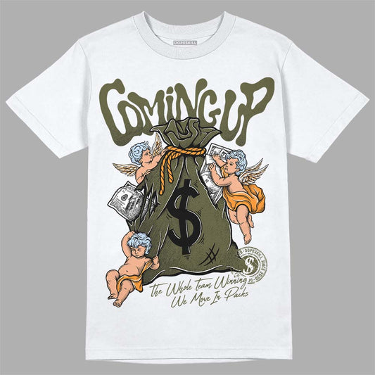 Jordan 5 "Olive" DopeSkill T-Shirt Money Bag Coming Up Graphic Streetwear - White 