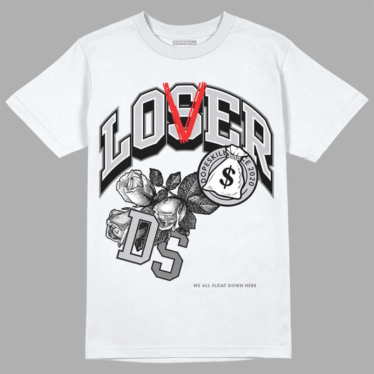 Grey Sneakers DopeSkill T-Shirt Loser Lover Graphic Streetwear - White 