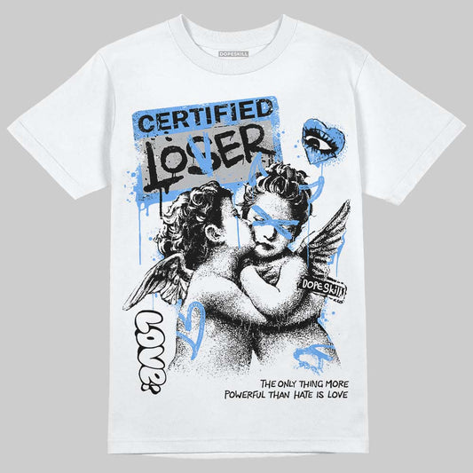Jordan 5 Black University Blue DopeSkill T-Shirt Certified Lover Graphic Streetwear - White