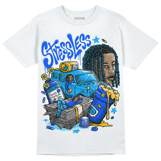 Royal Blue Sneakers DopeSkill T-Shirt Stressless Graphic Streetwear - WHite