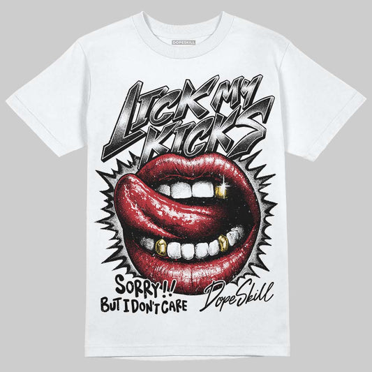 Jordan 14 Retro ‘Black Toe’ DopeSkill T-Shirt Lick My Kicks Graphic Streetwear - White